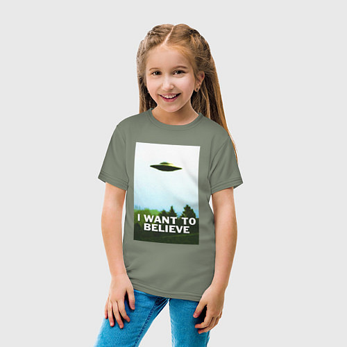 Детская футболка I WANT TO BELIEVE / Авокадо – фото 4