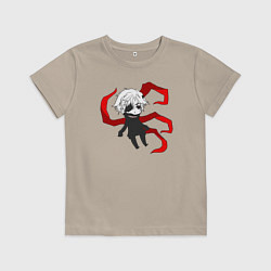Футболка хлопковая детская Токийский гуль, цвет: миндальный