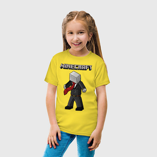 Детская футболка Слендермен - Minecraft / Желтый – фото 4