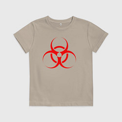 Футболка хлопковая детская BIOHAZARD, цвет: миндальный