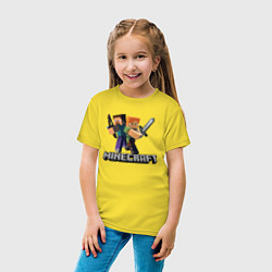 Футболка хлопковая детская MINECRAFT, цвет: желтый — фото 2
