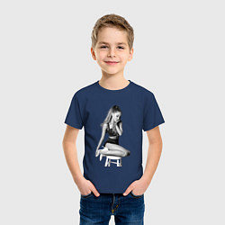 Футболка хлопковая детская ARIANA GRANDE, цвет: тёмно-синий — фото 2