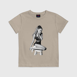 Футболка хлопковая детская ARIANA GRANDE, цвет: миндальный