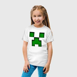 Футболка хлопковая детская MINECRAFT CREEPER, цвет: белый — фото 2