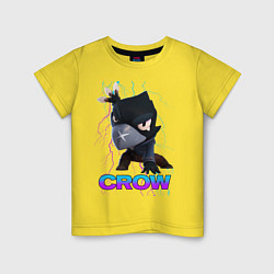 Футболка хлопковая детская Brawl Stars CROW, цвет: желтый