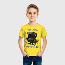 Футболка хлопковая детская Why I Have Trust Issues, цвет: желтый — фото 2