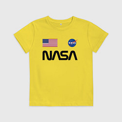 Футболка хлопковая детская NASA НАСА, цвет: желтый