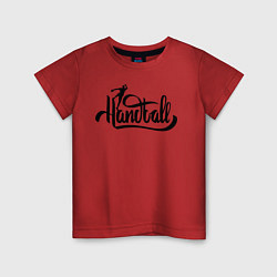 Футболка хлопковая детская Handball lettering, цвет: красный