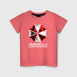 Футболка хлопковая детская UMBRELLA CORP, цвет: коралловый