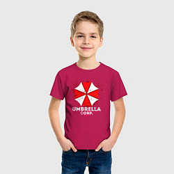 Футболка хлопковая детская UMBRELLA CORP, цвет: маджента — фото 2