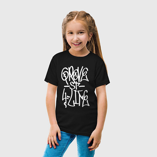 Детская футболка GROVE STREET 4 LIFE / Черный – фото 4