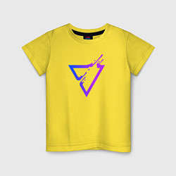 Футболка хлопковая детская Liquid Triangle, цвет: желтый