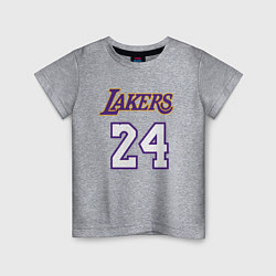 Футболка хлопковая детская Lakers 24, цвет: меланж