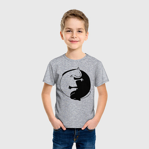 Детская футболка Инь-Янь Коты / Меланж – фото 3
