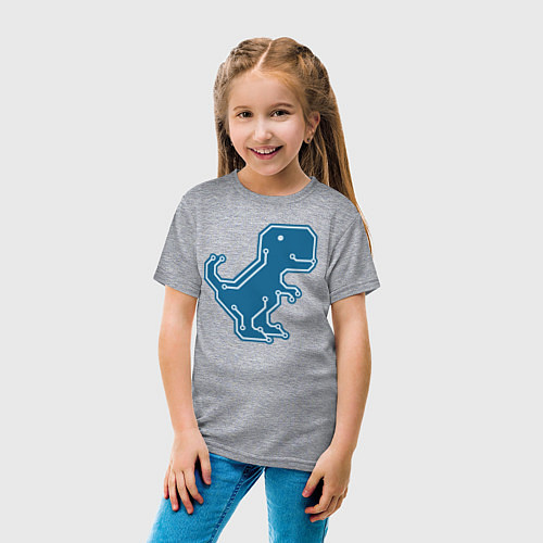 Детская футболка Cyber Dino / Меланж – фото 4