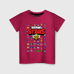 Футболка хлопковая детская BRAWL STARS, цвет: маджента