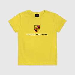Футболка хлопковая детская PORSCHE, цвет: желтый