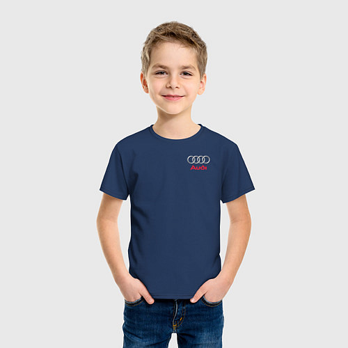 Детская футболка AUDI / Тёмно-синий – фото 3