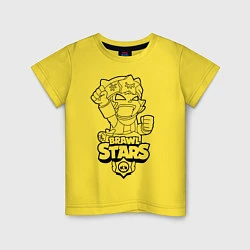 Футболка хлопковая детская Brawl Stars SANDY раскраска, цвет: желтый