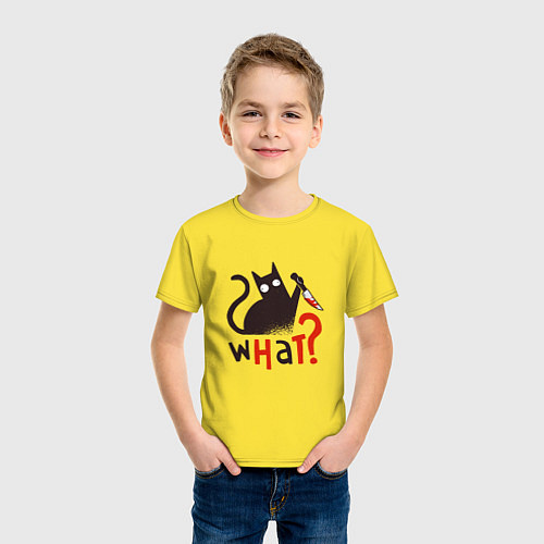 Детская футболка What cat / Желтый – фото 3