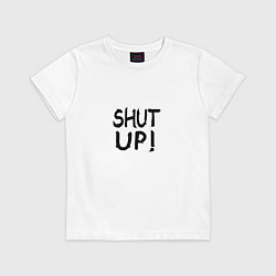 Футболка хлопковая детская Shut Up Егор Крид, цвет: белый