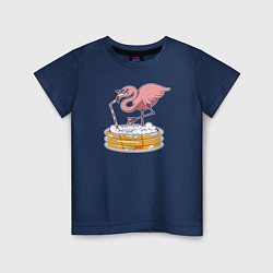 Футболка хлопковая детская Фламинго, цвет: тёмно-синий