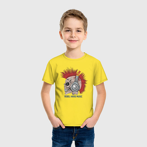 Детская футболка Rebel hard music / Желтый – фото 3