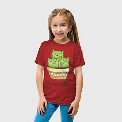 Футболка хлопковая детская Catctus, цвет: красный — фото 2