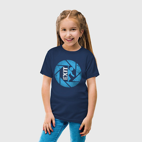 Детская футболка PORTAL / Тёмно-синий – фото 4