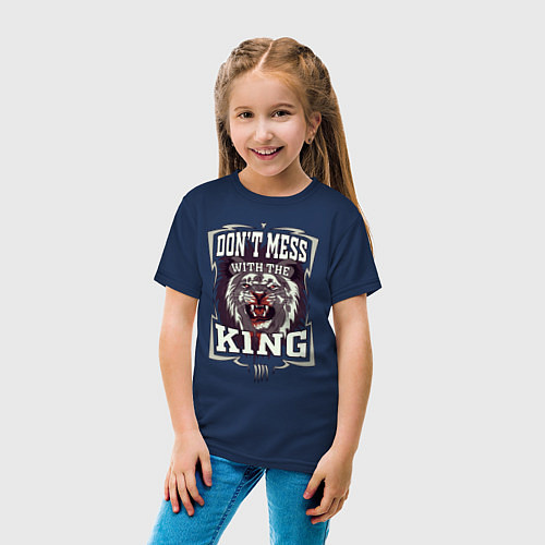 Детская футболка Не испытывай судьбу с Королем / Тёмно-синий – фото 4