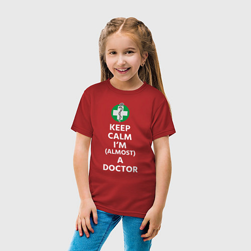 Детская футболка Keep calm I??m a doctor / Красный – фото 4