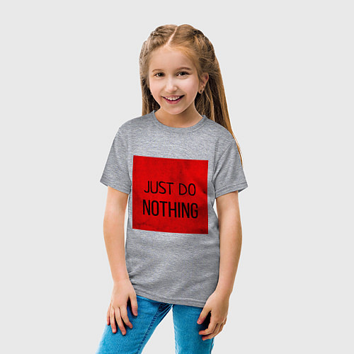 Детская футболка JUST DO NOTHING / Меланж – фото 4