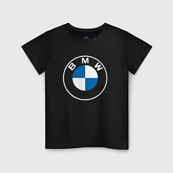 Футболка хлопковая детская BMW LOGO 2020, цвет: черный