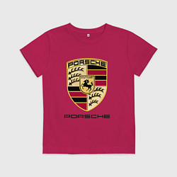 Футболка хлопковая детская PORSCHE, цвет: маджента
