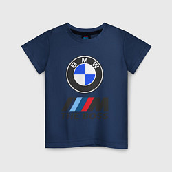 Футболка хлопковая детская BMW BOSS, цвет: тёмно-синий