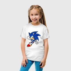 Футболка хлопковая детская Sonic, цвет: белый — фото 2