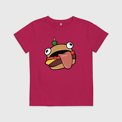 Футболка хлопковая детская Fortnite Burger, цвет: маджента