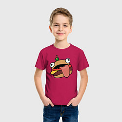 Футболка хлопковая детская Fortnite Burger, цвет: маджента — фото 2