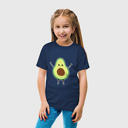 Футболка хлопковая детская Милый авокадо, цвет: тёмно-синий — фото 2
