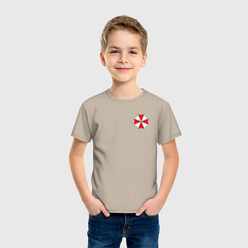 Детская футболка UMBRELLA CORP НА СПИНЕ / Миндальный – фото 3