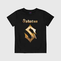 Футболка хлопковая детская SABATON, цвет: черный