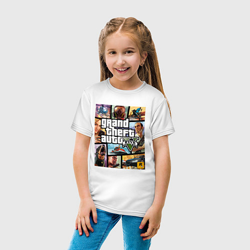 Детская футболка GTA5 / Белый – фото 4