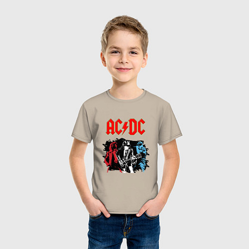 Детская футболка ACDC / Миндальный – фото 3