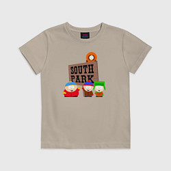 Футболка хлопковая детская South Park, цвет: миндальный