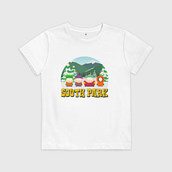 Футболка хлопковая детская ЮЖНЫЙ ПАРК, цвет: белый