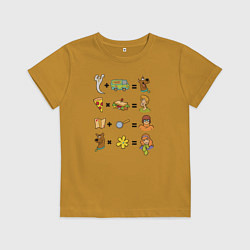 Футболка хлопковая детская Scooby-Doo, цвет: горчичный