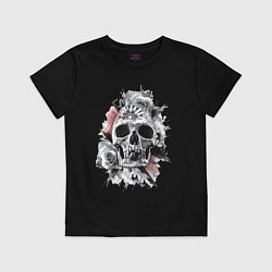 Футболка хлопковая детская Skull, цвет: черный