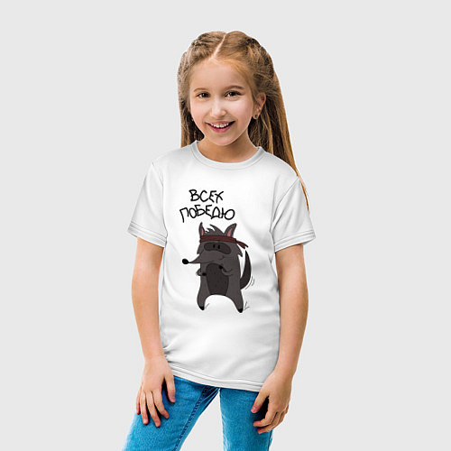 Детская футболка Енот Джо / Белый – фото 4