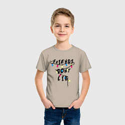Футболка хлопковая детская Friends dont lie, цвет: миндальный — фото 2