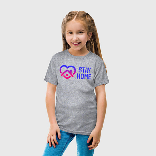 Детская футболка Сидим Дома / Меланж – фото 4